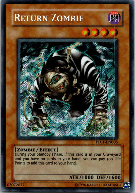 Yugioh Return Zombie PP01-EN006 Secret Rare NM