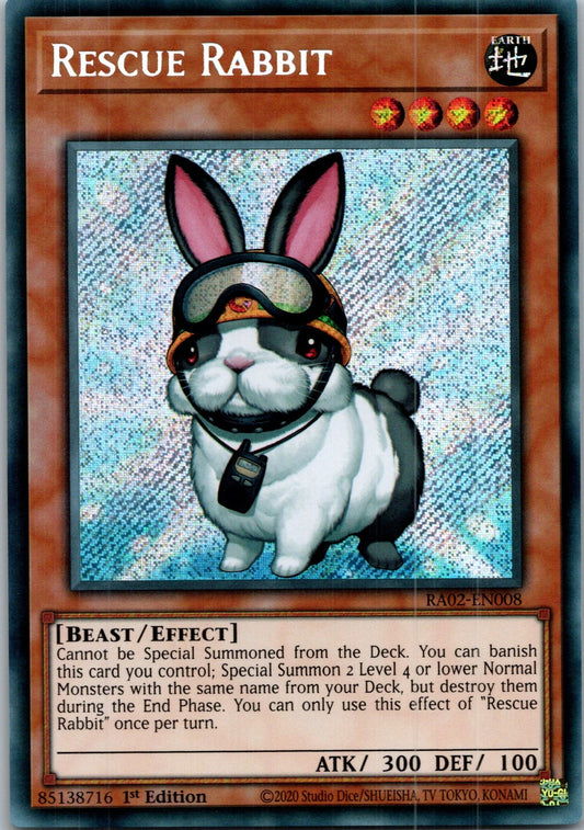Yugioh Rescue Rabbit (Secret Rare) RA02-EN008 1st Edition Secret Rare NM