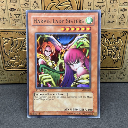 Yugioh Harpie Lady Sisters MRD-009 Super Rare 1st Edition Asian English LP