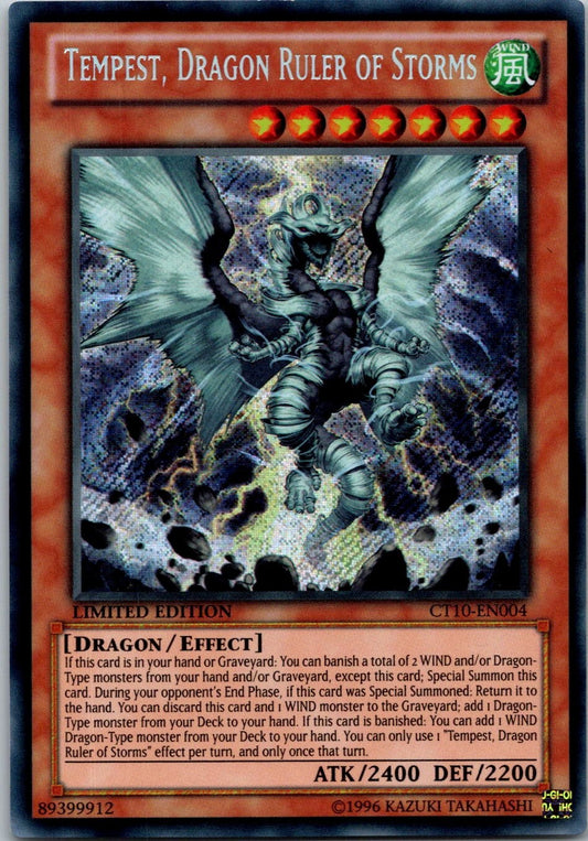 Yugioh Tempest, Dragon Ruler of Storms CT10-EN004 Limited Edition Secret Rare NM