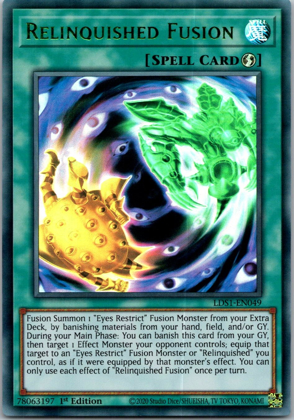 Yugioh Relinquished Fusion (Green) LDS1-EN049 1st Edition Ultra Rare NM