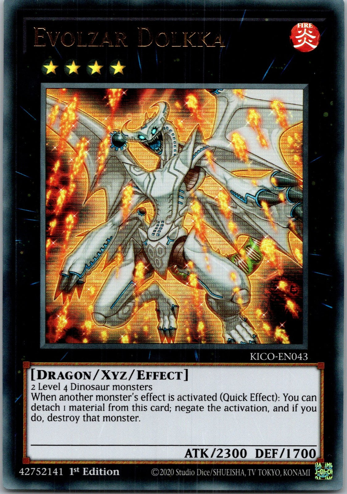 Yugioh Evolzar Dolkka KICO-EN043 1st Edition Ultra Rare NM