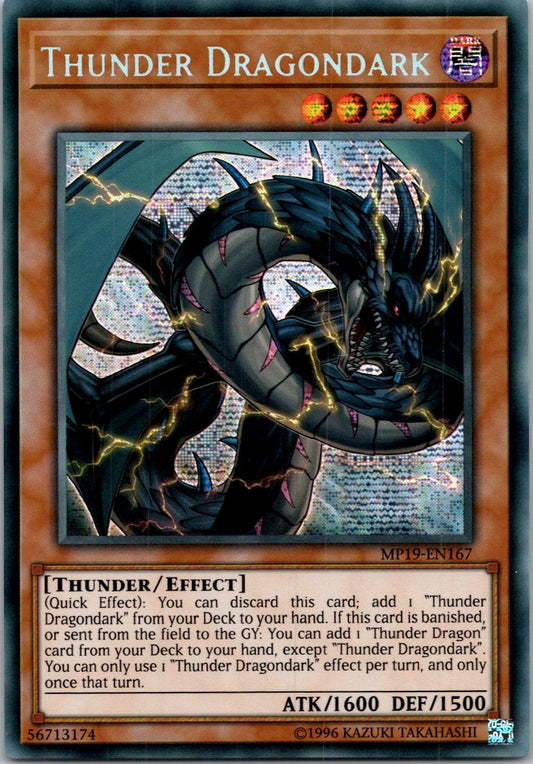 Yugioh Thunder Dragondark MP19-EN167 Prismatic Secret Rare NM