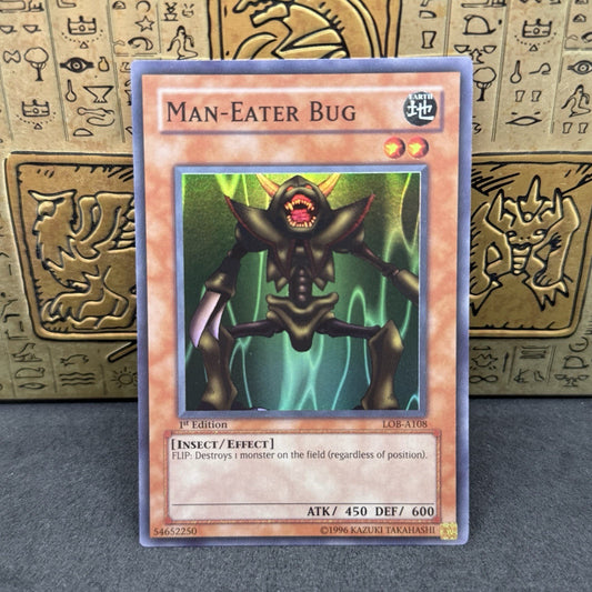 Yugioh Man-Eater Bug LOB-A108 Super Rare 1st Edition NM