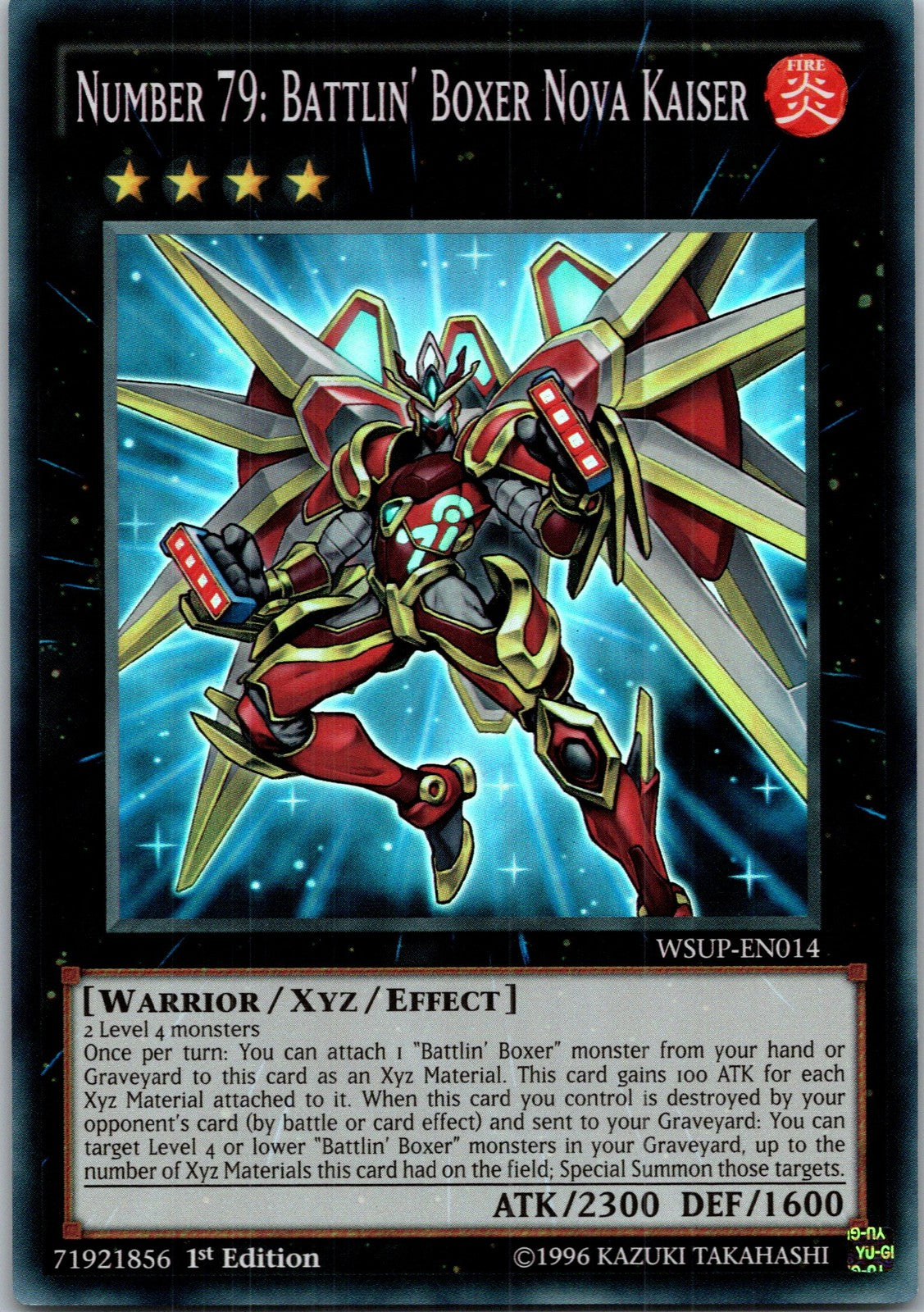 Yugioh Number 79: Battlin' Boxer Nova Kaiser WSUP-EN014 1st Edition Super Rare N