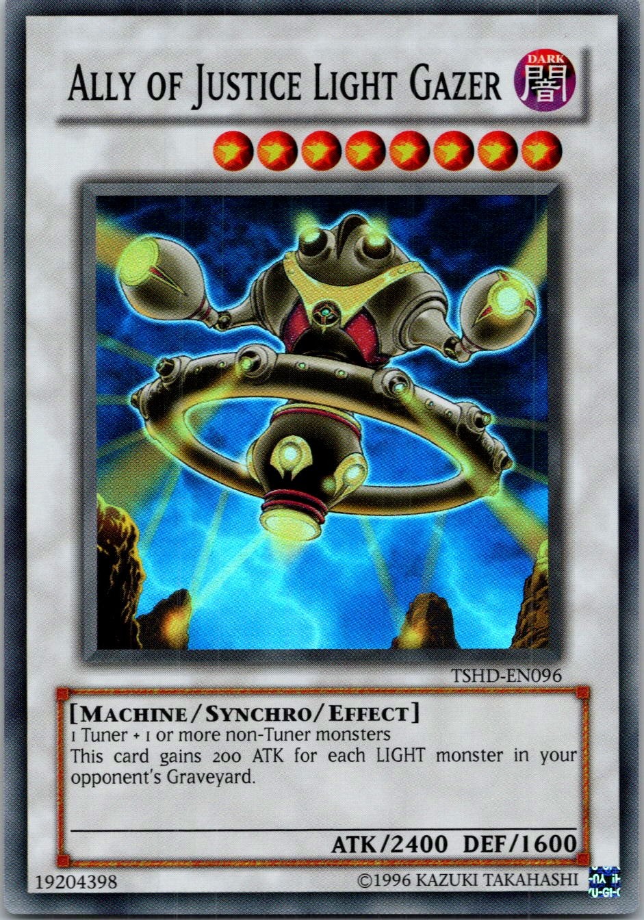 Yugioh Ally of Justice Light Gazer TSHD-EN096 Super Rare NM
