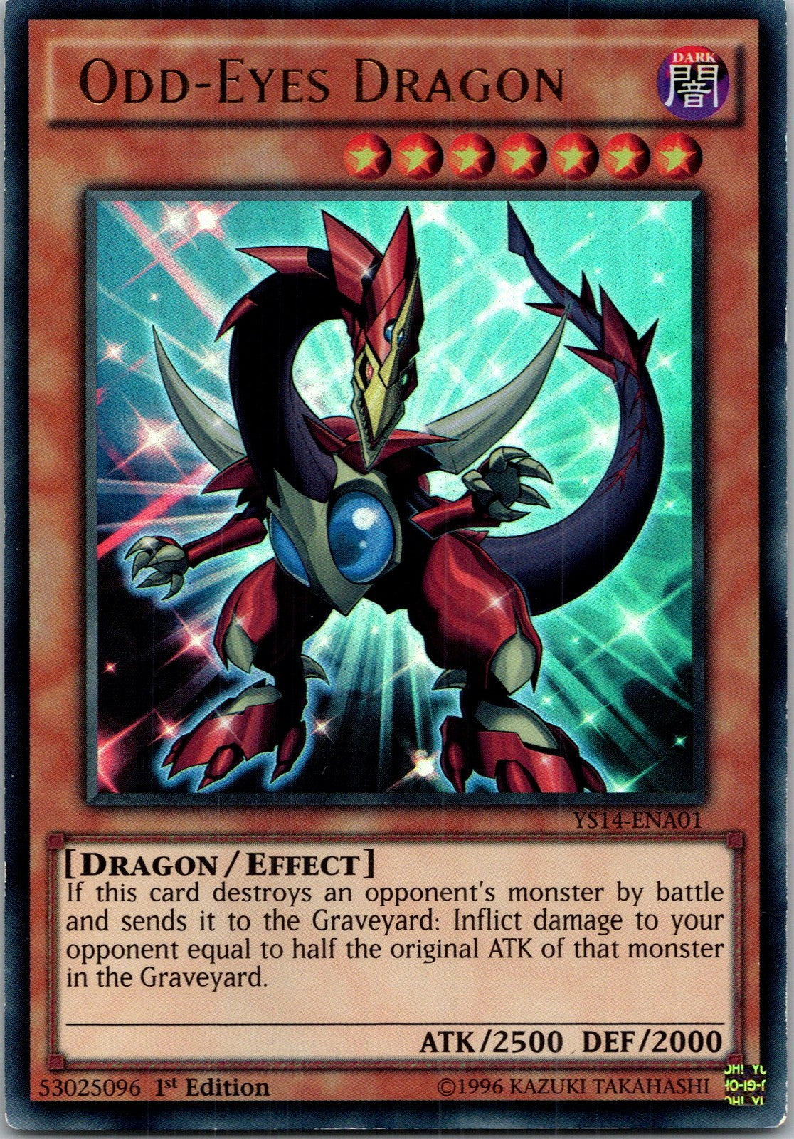 Yugioh Odd-Eyes Dragon YS14-ENA01 1st Edition Ultra Rare NM