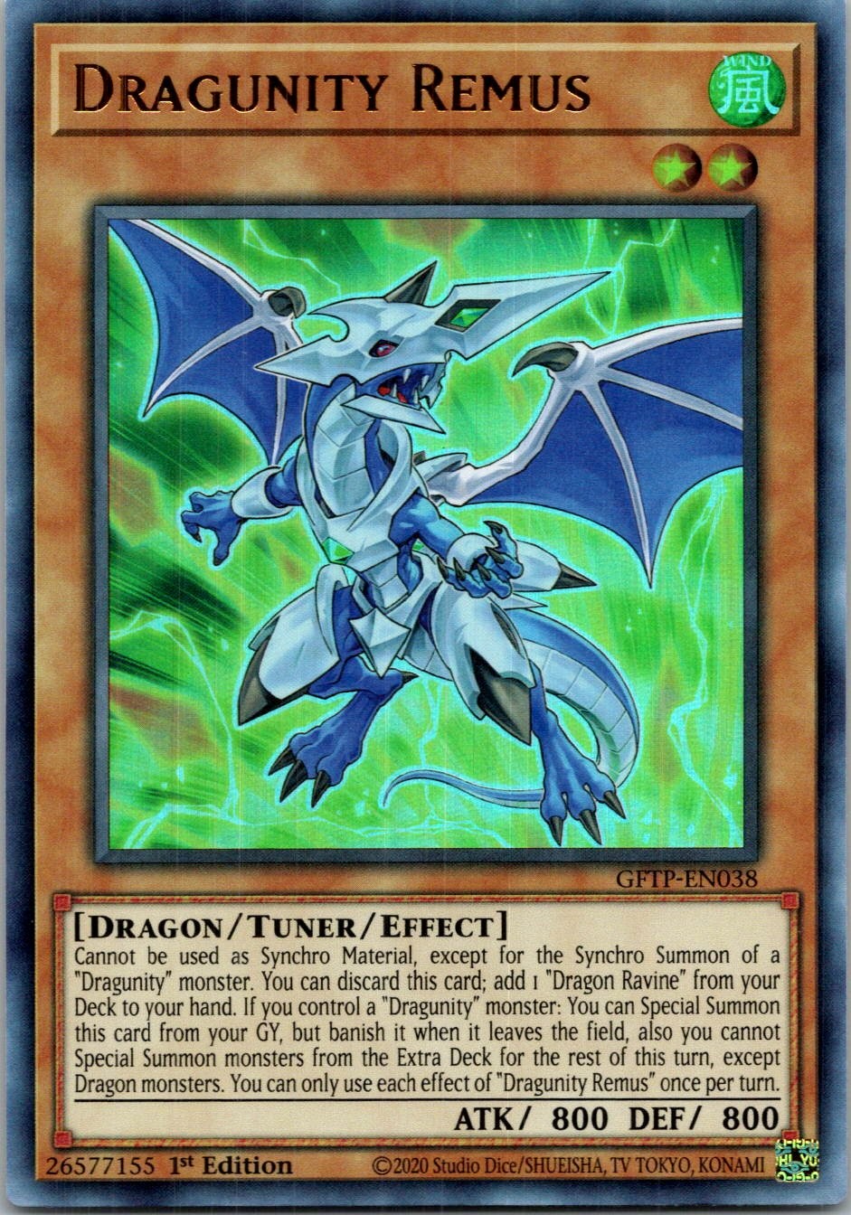 Yugioh Dragunity Remus GFTP-EN038 1st Edition Ultra Rare NM