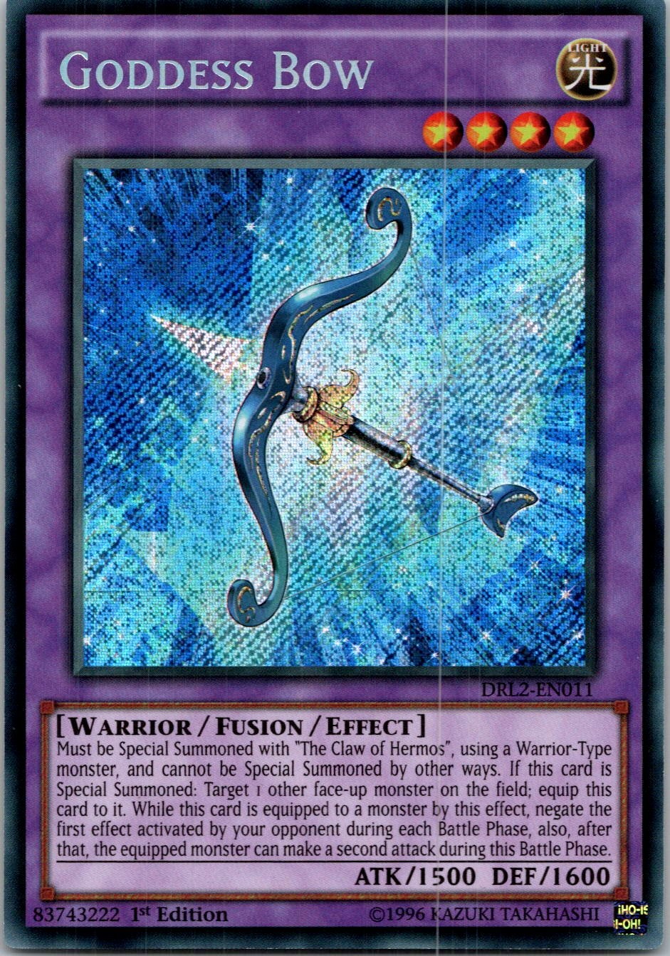 Yugioh Goddess Bow DRL2-EN011 1st Edition Secret Rare NM