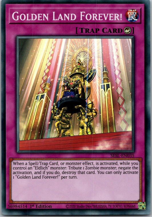 Yugioh Golden Land Forever! SESL-EN035 1st Edition Super Rare NM