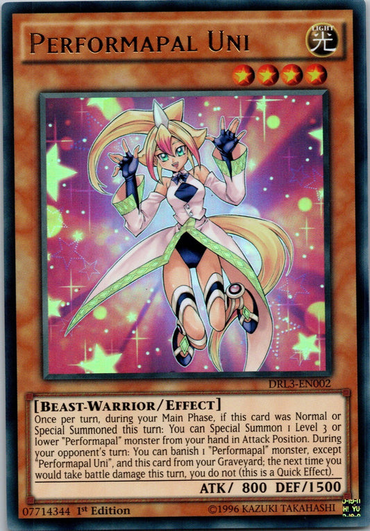Yugioh Performapal Uni DRL3-EN002 1st Edition Ultra Rare NM