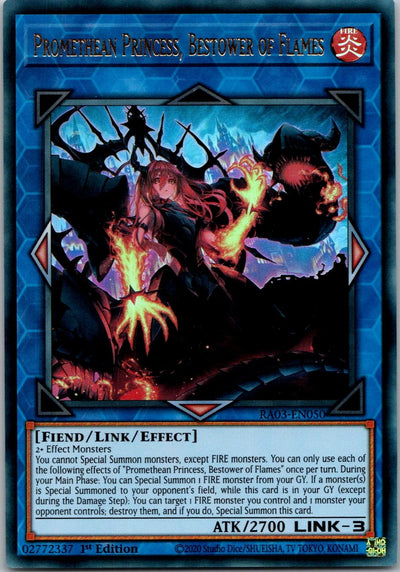 Yugioh Promethean Princess, Bestower of Flames RA03-EN050 1st Edition Ultra NM