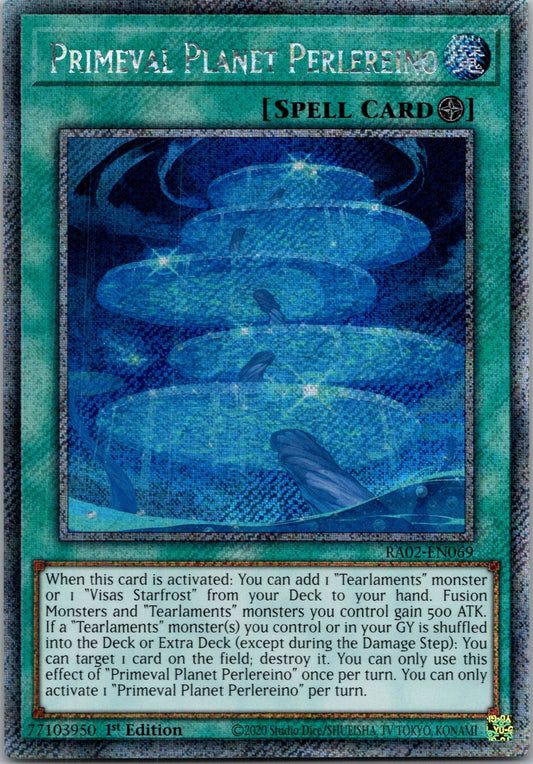Yugioh Primeval Planet Perlereino RA02-EN069 1st Edition Platinum Secret Rare NM