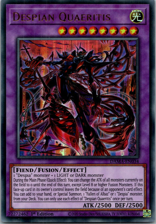 Yugioh Despian Quaeritis DAMA-EN034 1st Edition Ultra Rare NM