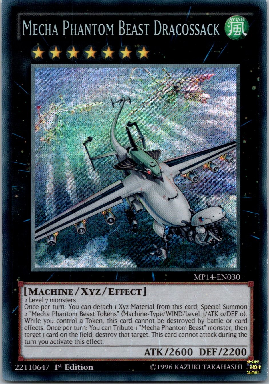Yugioh Mecha Phantom Beast Dracossack MP14-EN030 1st Edition Secret Rare NM