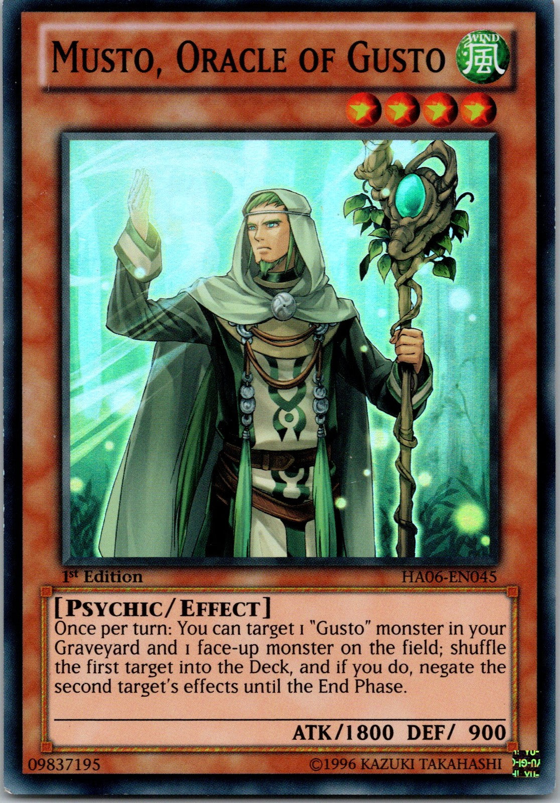 Yugioh Musto, Oracle of Gusto HA06-EN045 1st Edition Super Rare NM