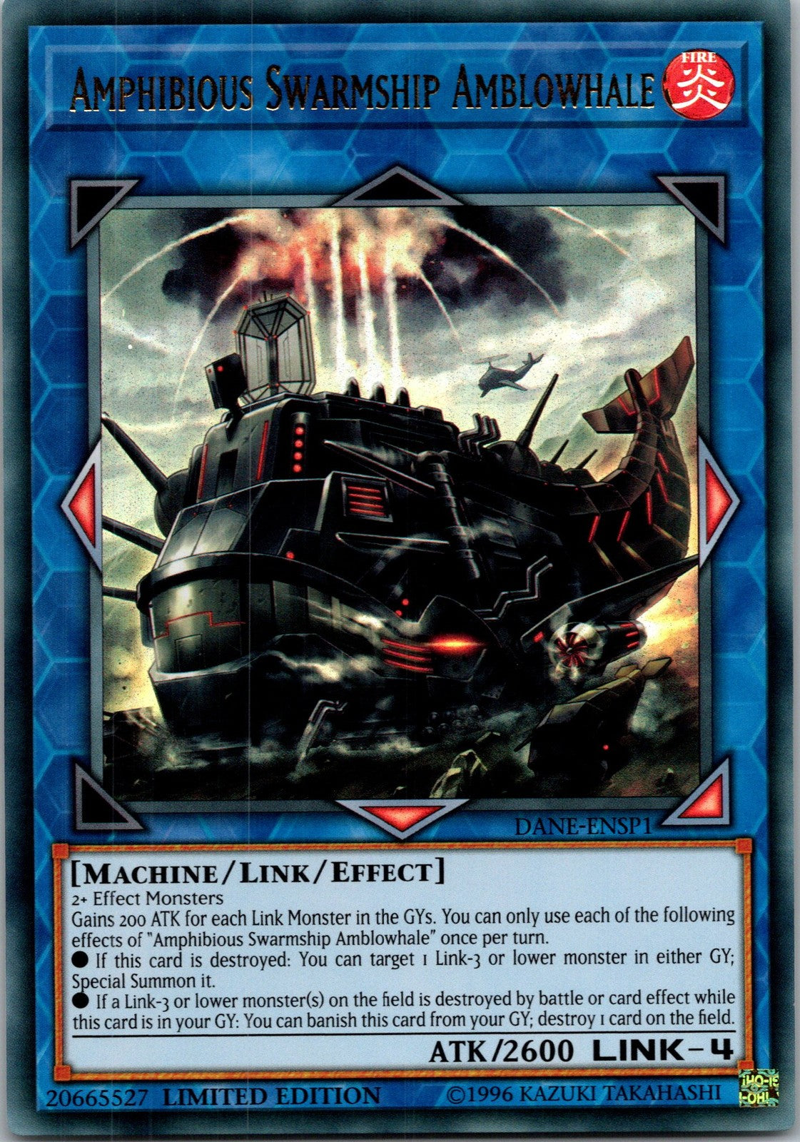 Yugioh Amphibious Swarmship Amblowhale DANE-ENSP1 Limited Edition Ultra Rare NM