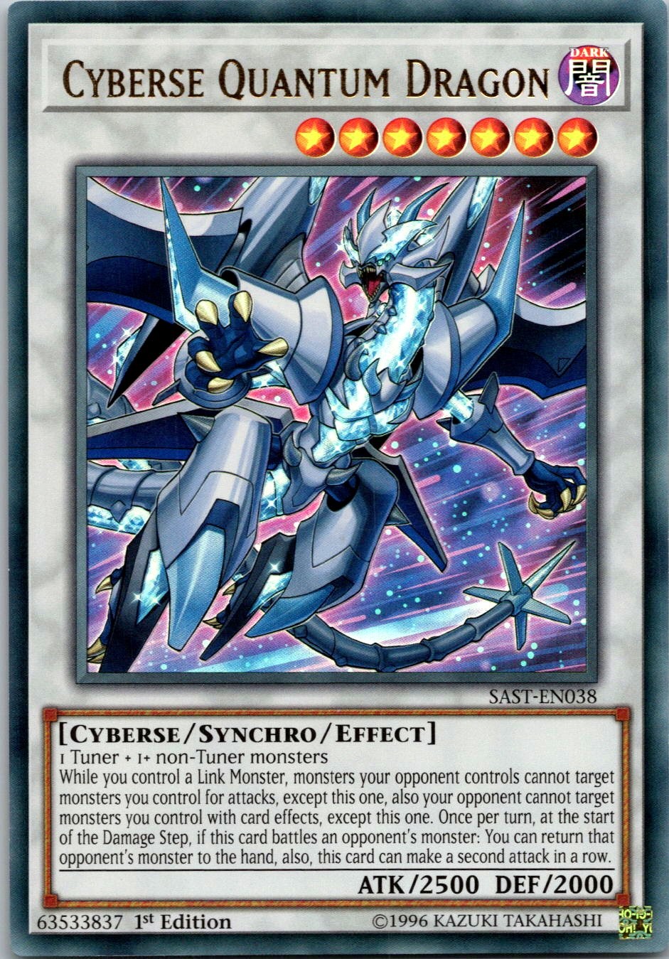 Yugioh Cyberse Quantum Dragon SAST-EN038 1st Edition Ultra Rare NM