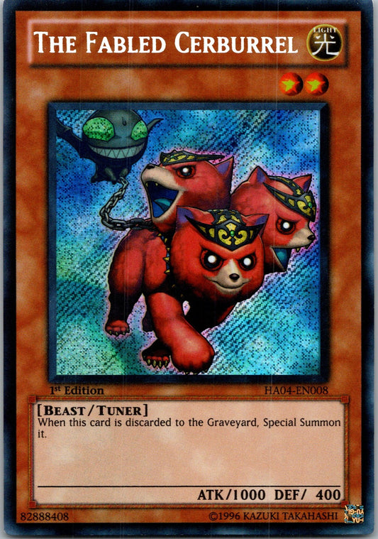 Yugioh The Fabled Cerburrel HA04-EN008 1st Edition Secret Rare NM