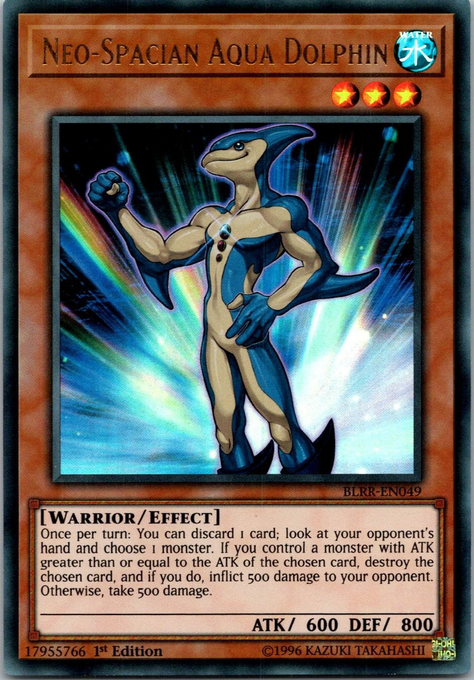 Yugioh Neo-Spacian Aqua Dolphin BLRR-EN049 1st Edition Ultra Rare NM