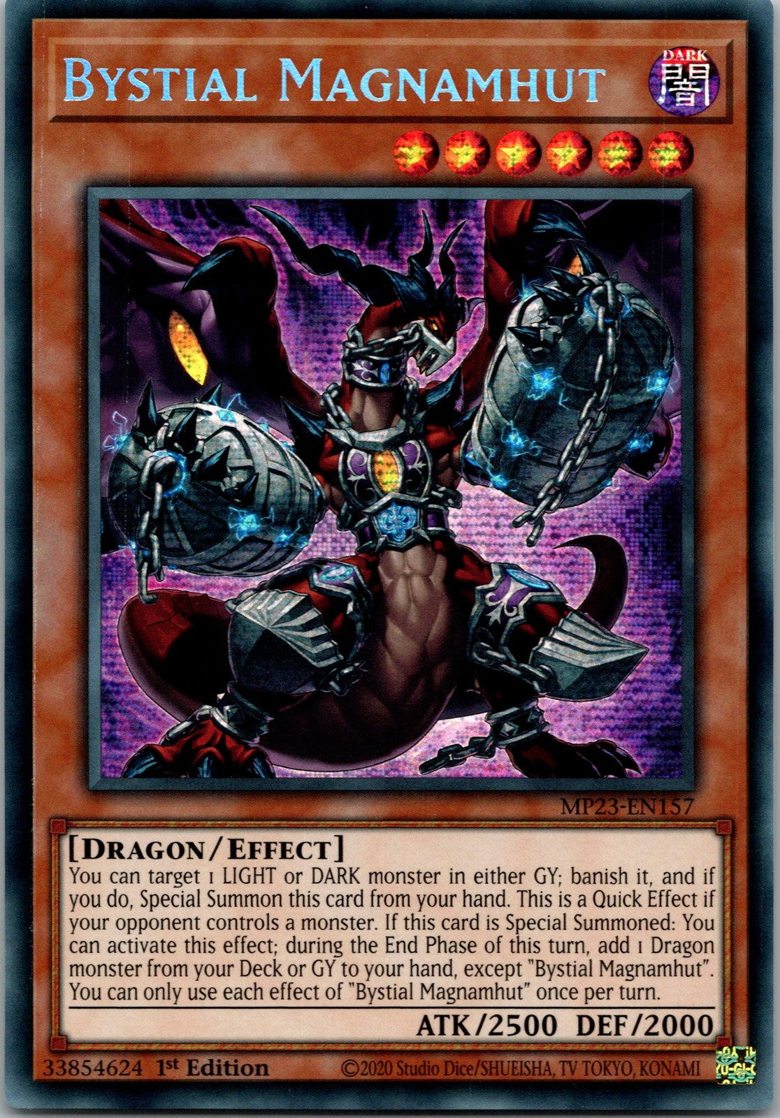 Yugioh Bystial Magnamhut MP23-EN157 1st Edition Prismatic Secret Rare NM