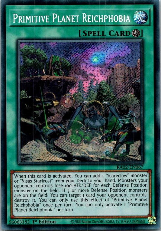 Yugioh Primitive Planet Reichphobia RA02-EN067 1st Edition Secret Rare NM
