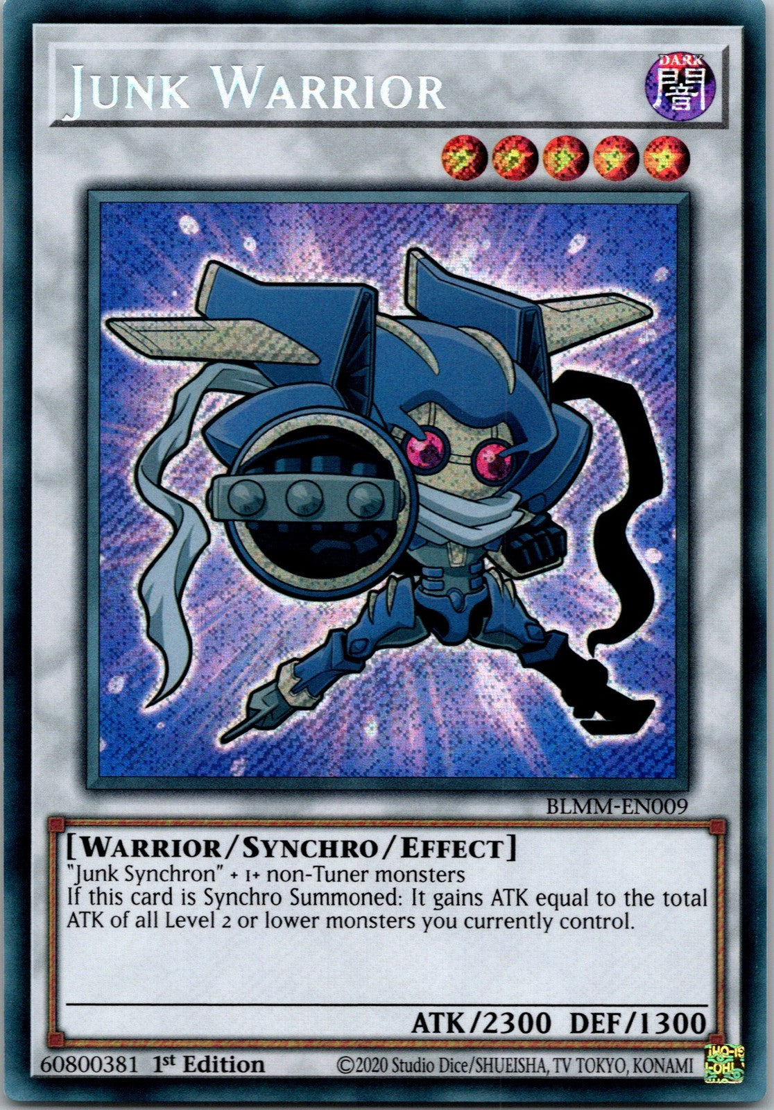 Yugioh Junk Warrior BLMM-EN009 1st Edition Secret Rare NM