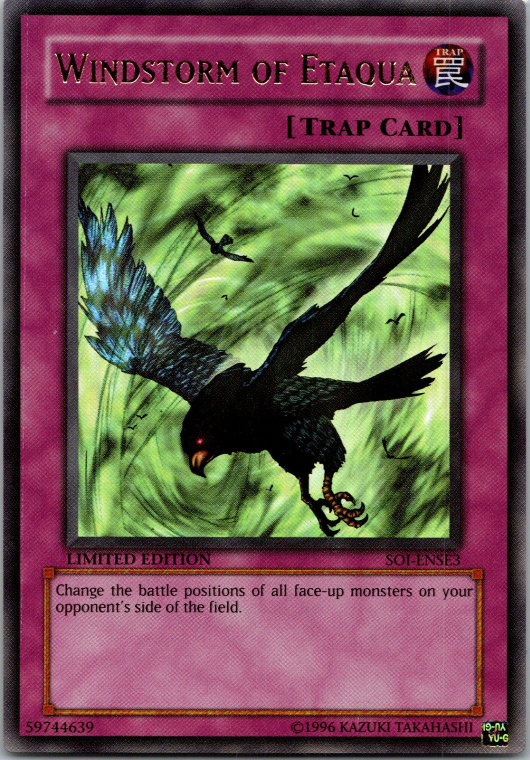 Yugioh Windstorm of Etaqua SOI-ENSE3 Limited Edition Ultra Rare NM