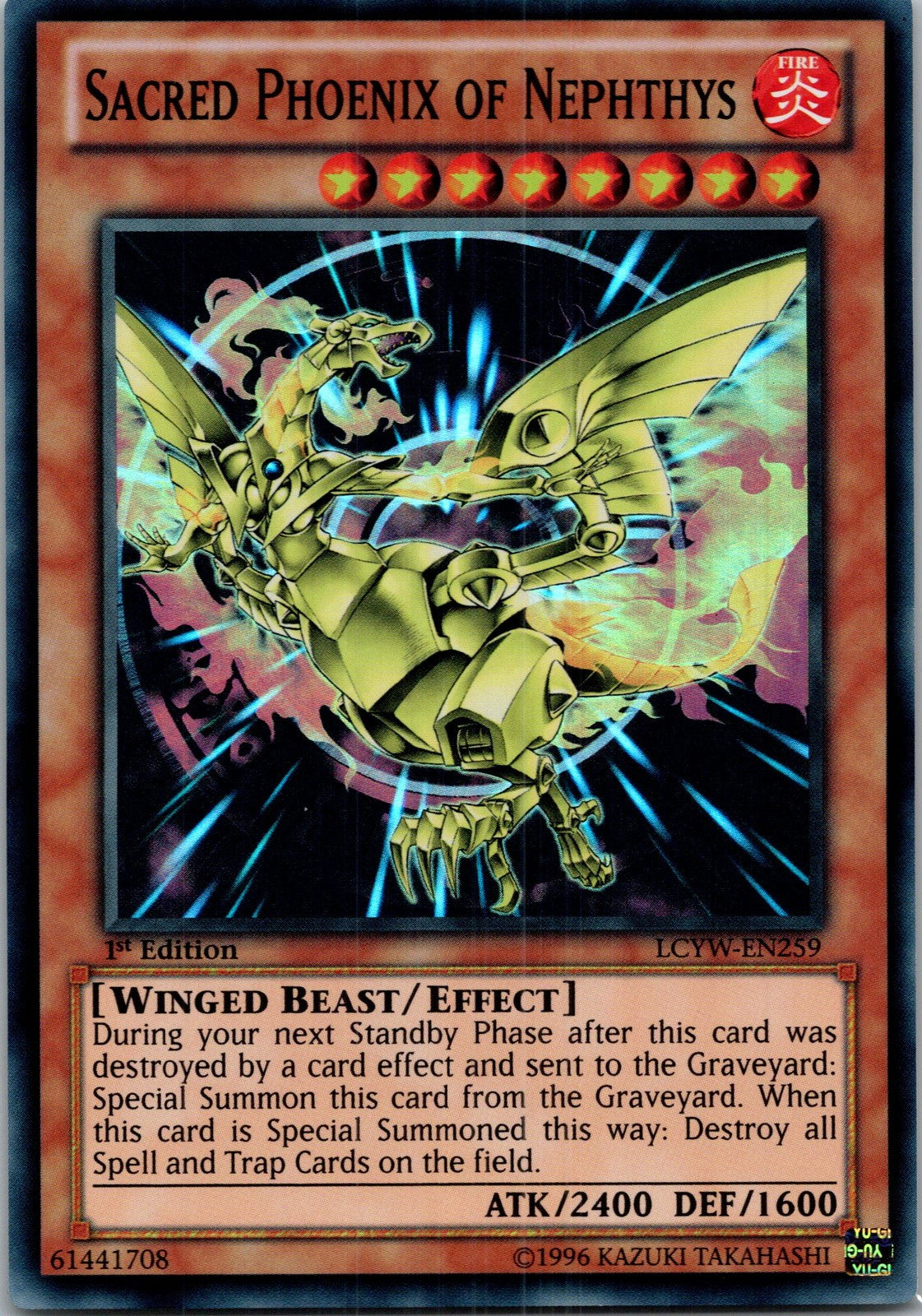 Yugioh Sacred Phoenix of Nephthys LCYW-EN259 1st Edition Super Rare NM