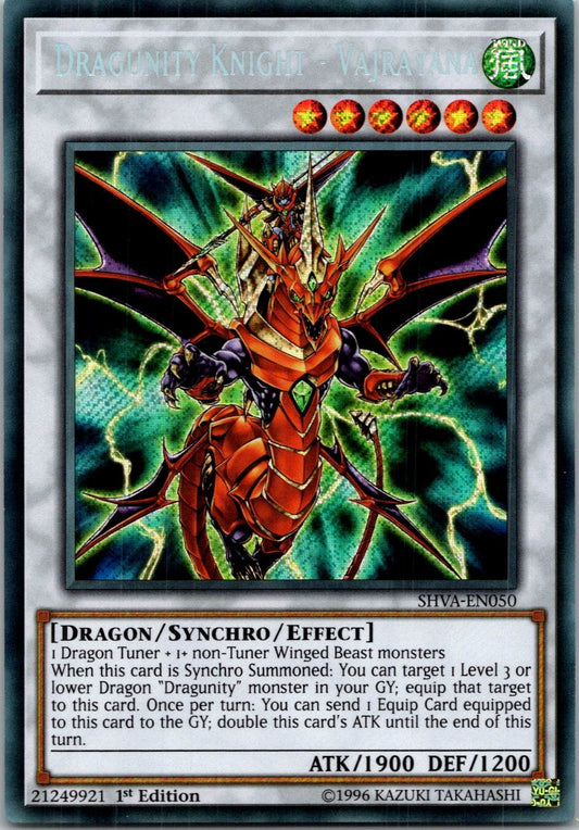 Yugioh Dragunity Knight - Vajrayana SHVA-EN050 1st Edition Secret Rare NM