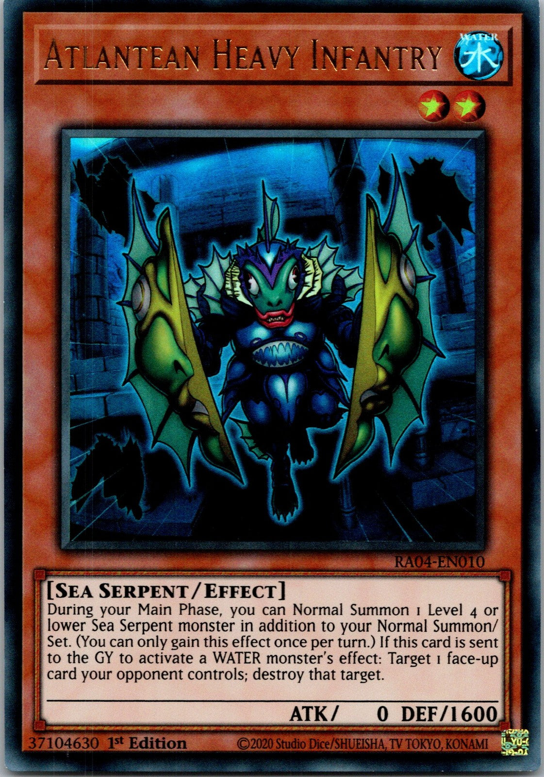 Yugioh Atlantean Heavy Infantry RA04-EN010 1st Edition Ultra Rare NM