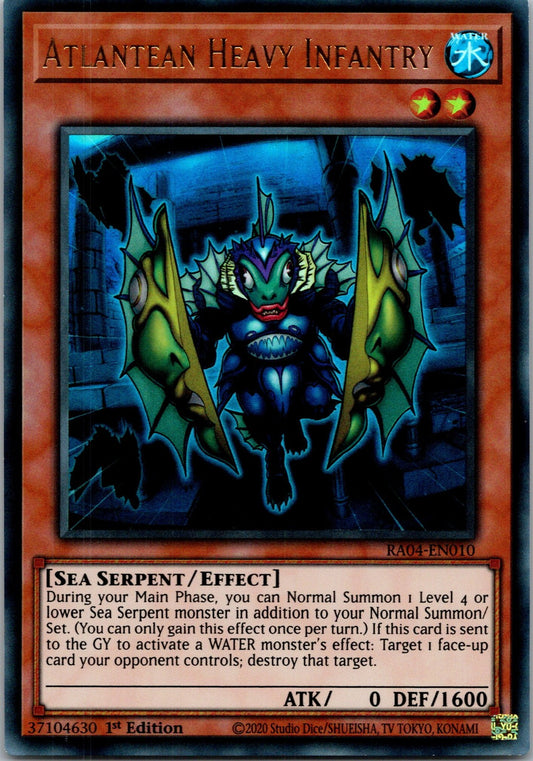 Yugioh Atlantean Heavy Infantry RA04-EN010 1st Edition Ultra Rare NM