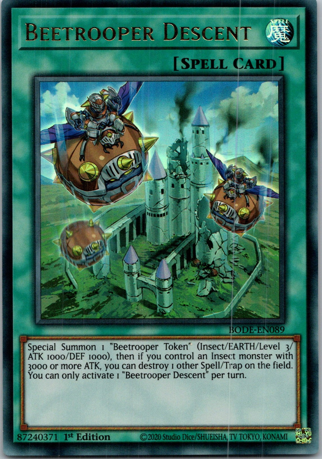 Yugioh Beetrooper Descent BODE-EN089 1st Edition Ultra Rare NM