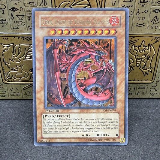 Yugioh Uria, Lord of Searing Flames SOI-EN001 Ultra Rare 1st Edition NM