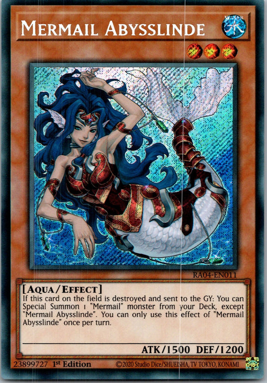 Yugioh Mermail Abysslinde (Secret Rare) RA04-EN011 1st Edition Secret Rare NM