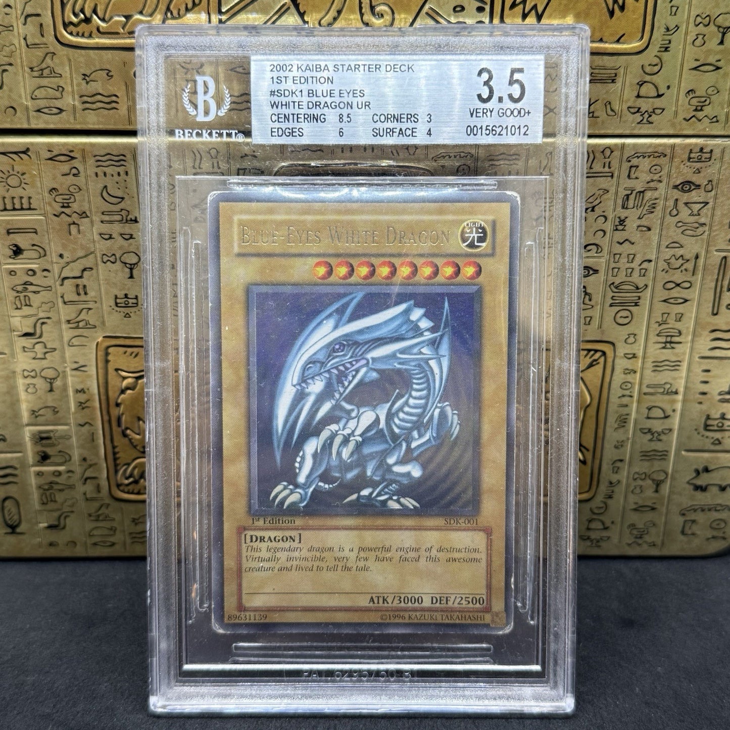 Yugioh Blue Eyes White Dragon SDK-001 Ultra Rare 1st Edition BGS 3.5