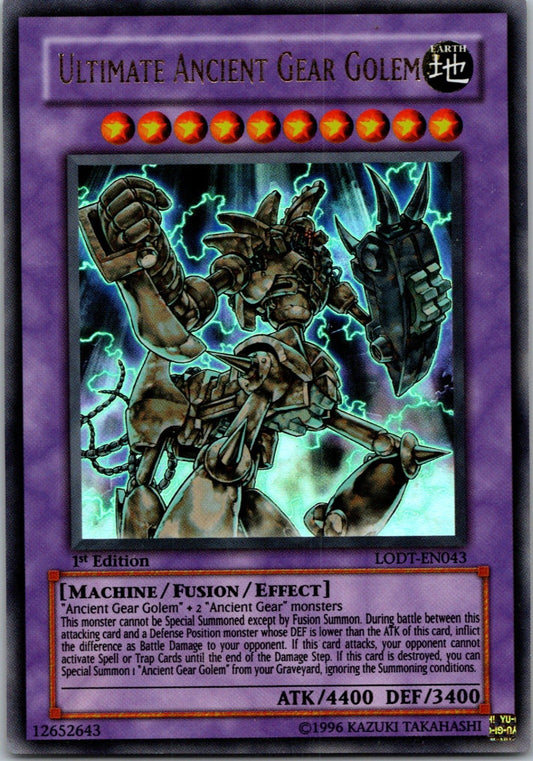 Yugioh Ultimate Ancient Gear Golem LODT-EN043 1st Edition Ultra Rare NM