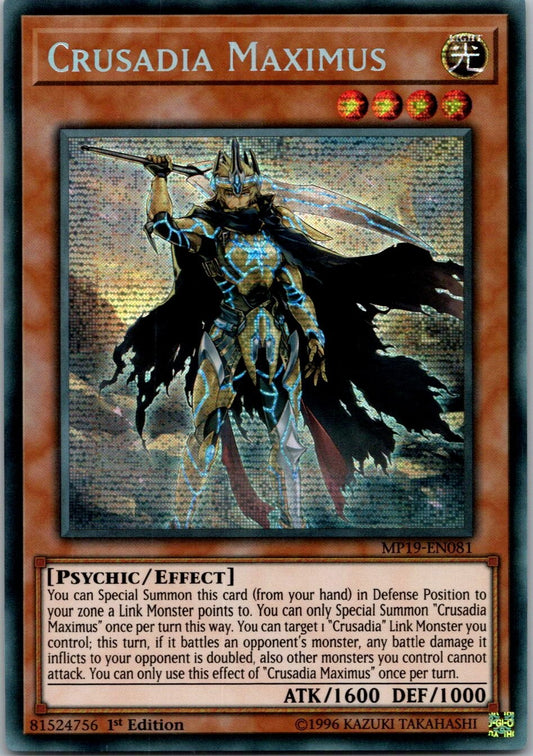 Yugioh Crusadia Maximus MP19-EN081 1st Edition Prismatic Secret Rare NM