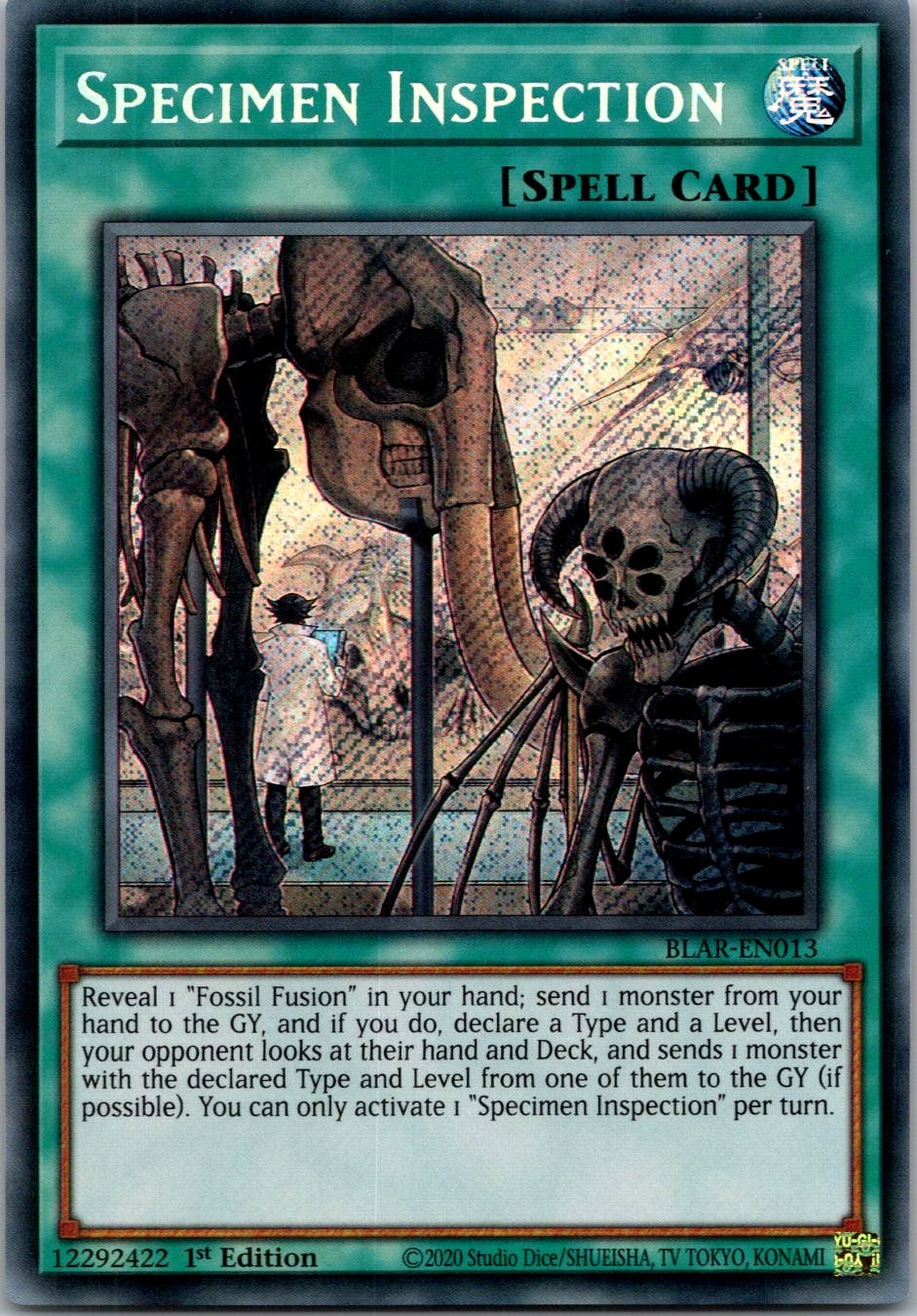 Yugioh Specimen Inspection BLAR-EN013 1st Edition Secret Rare NM
