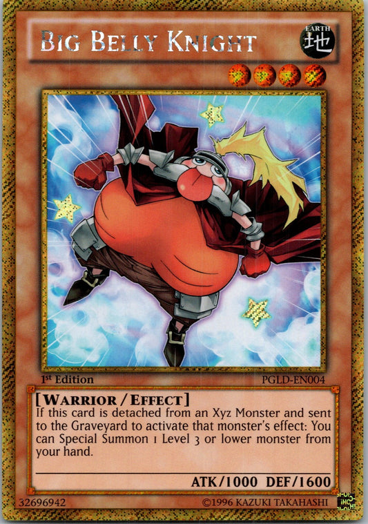 Yugioh Big Belly Knight PGLD-EN004 1st Edition Gold Secret Rare NM