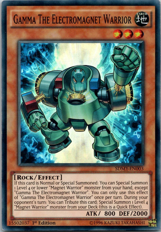 Yugioh Gamma The Electromagnet Warrior SDMY-EN003 1st Edition Super Rare NM