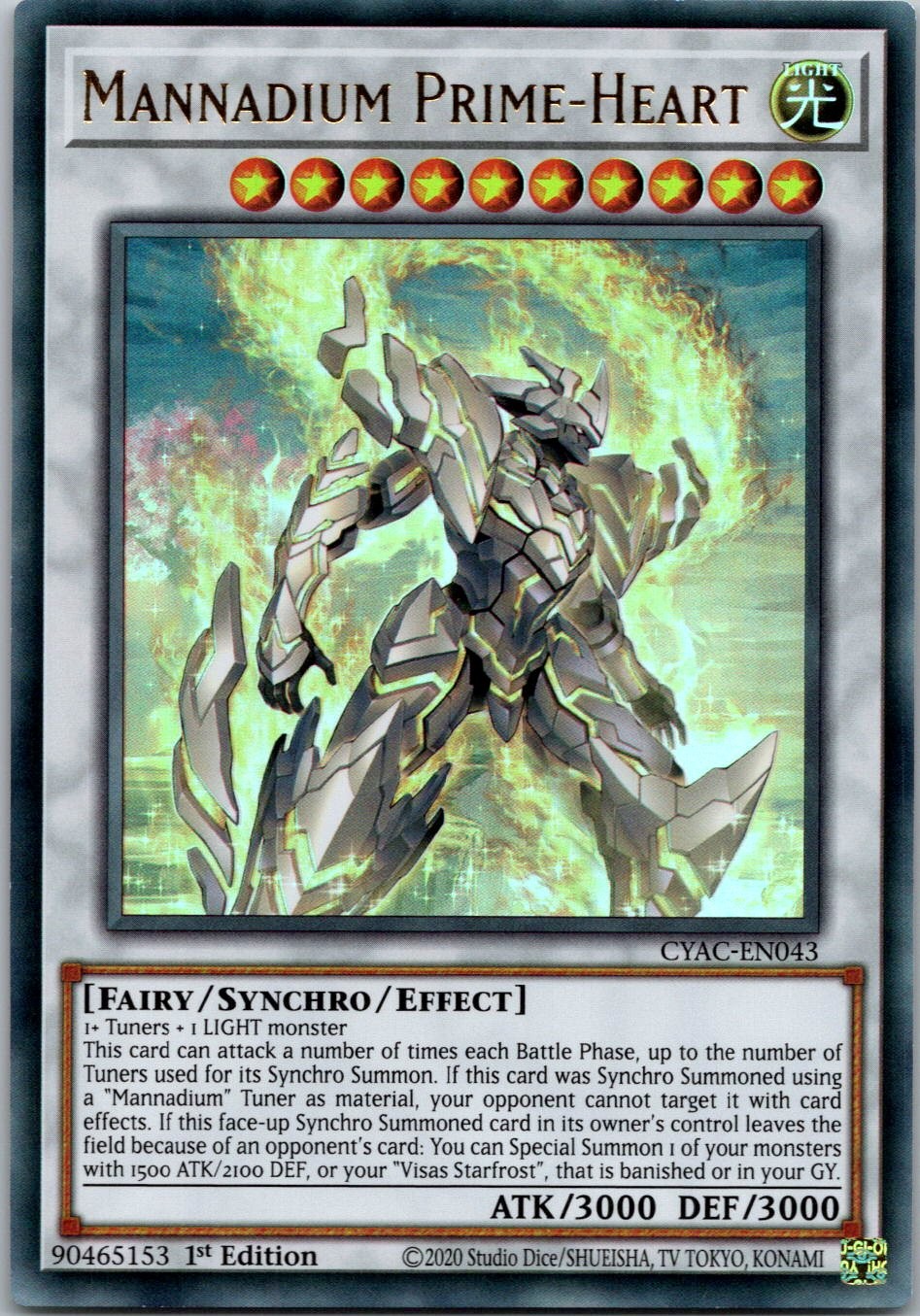 Yugioh Mannadium Prime-Heart CYAC-EN043 1st Edition Ultra Rare NM