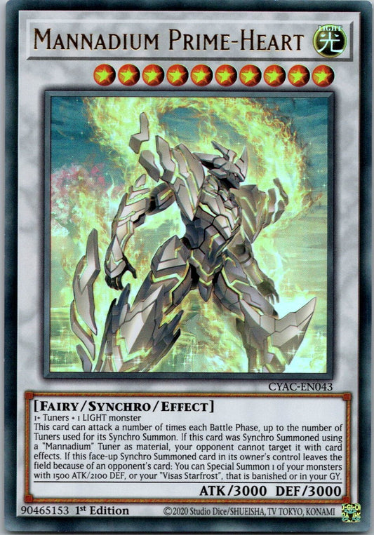 Yugioh Mannadium Prime-Heart CYAC-EN043 1st Edition Ultra Rare NM