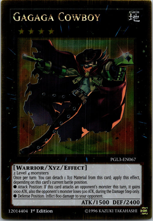 Yugioh Gagaga Cowboy PGL3-EN067 1st Edition Gold Rare NM