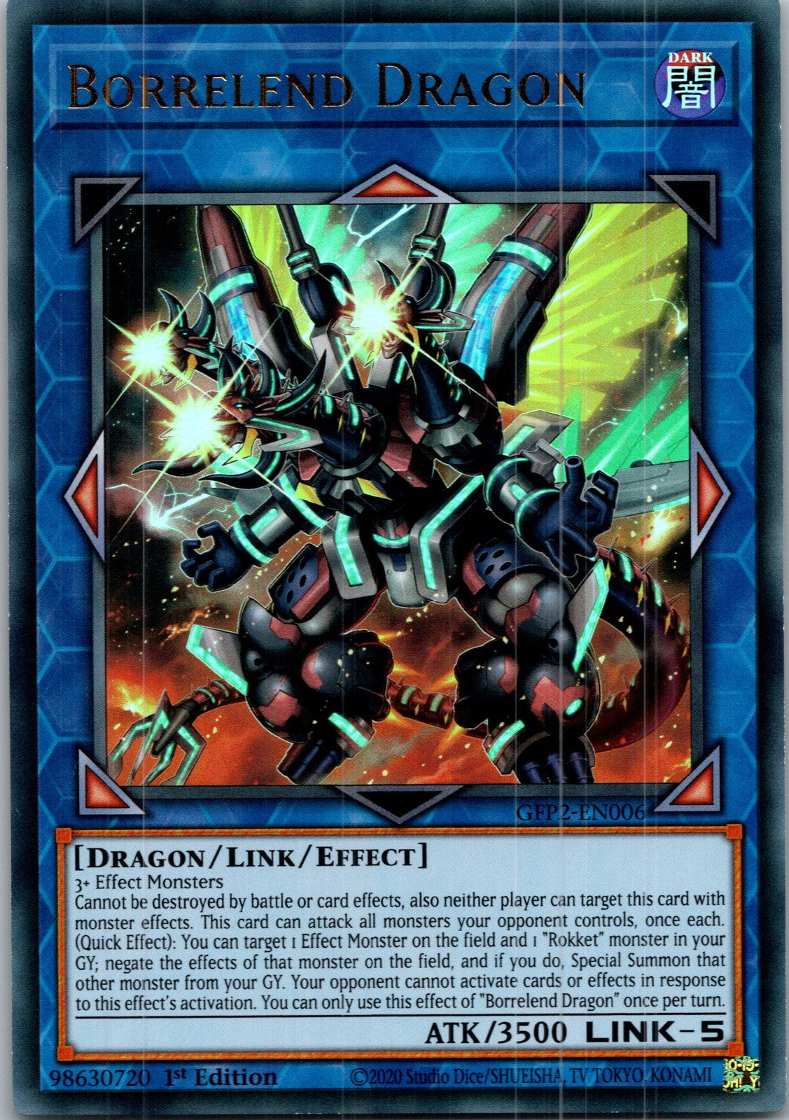 Yugioh Borrelend Dragon GFP2-EN006 1st Edition Ultra Rare NM