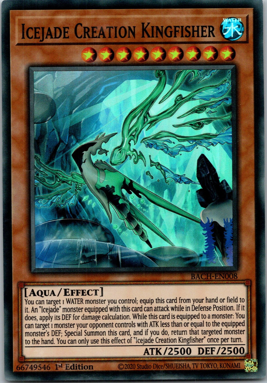 Yugioh Icejade Creation Kingfisher BACH-EN008 1st Edition Super Rare NM