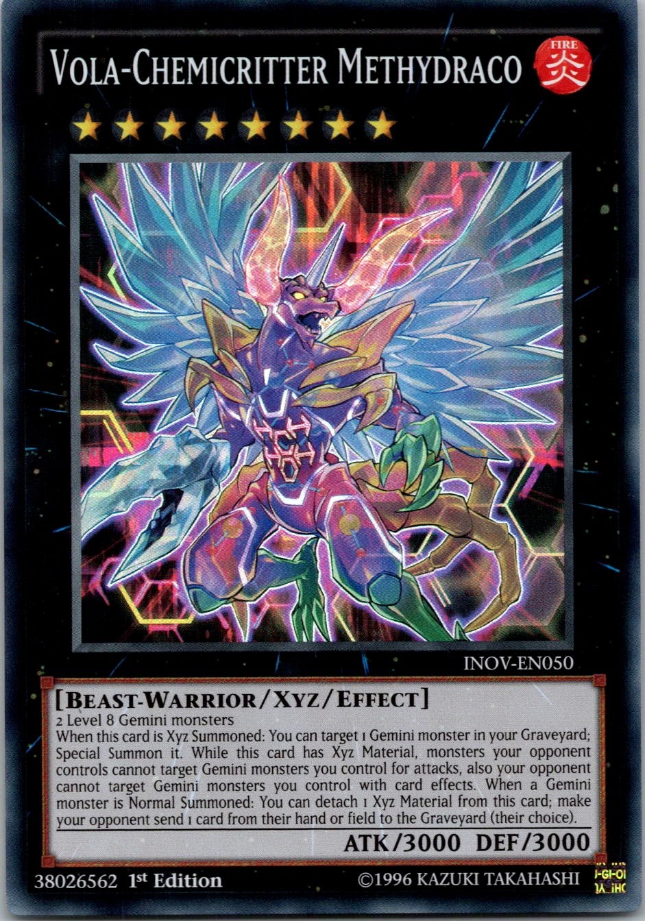 Yugioh Vola-Chemicritter Methydraco INOV-EN050 1st Edition Super Rare NM