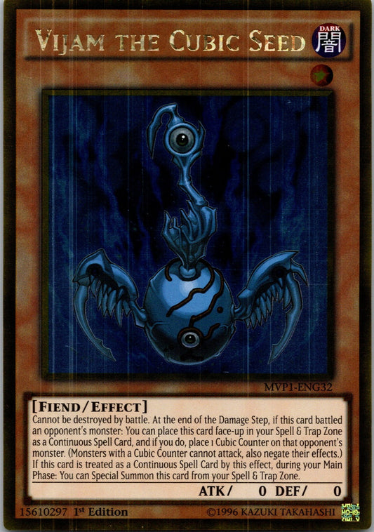 Yugioh Vijam the Cubic Seed MVP1-ENG32 1st Edition Gold Rare NM