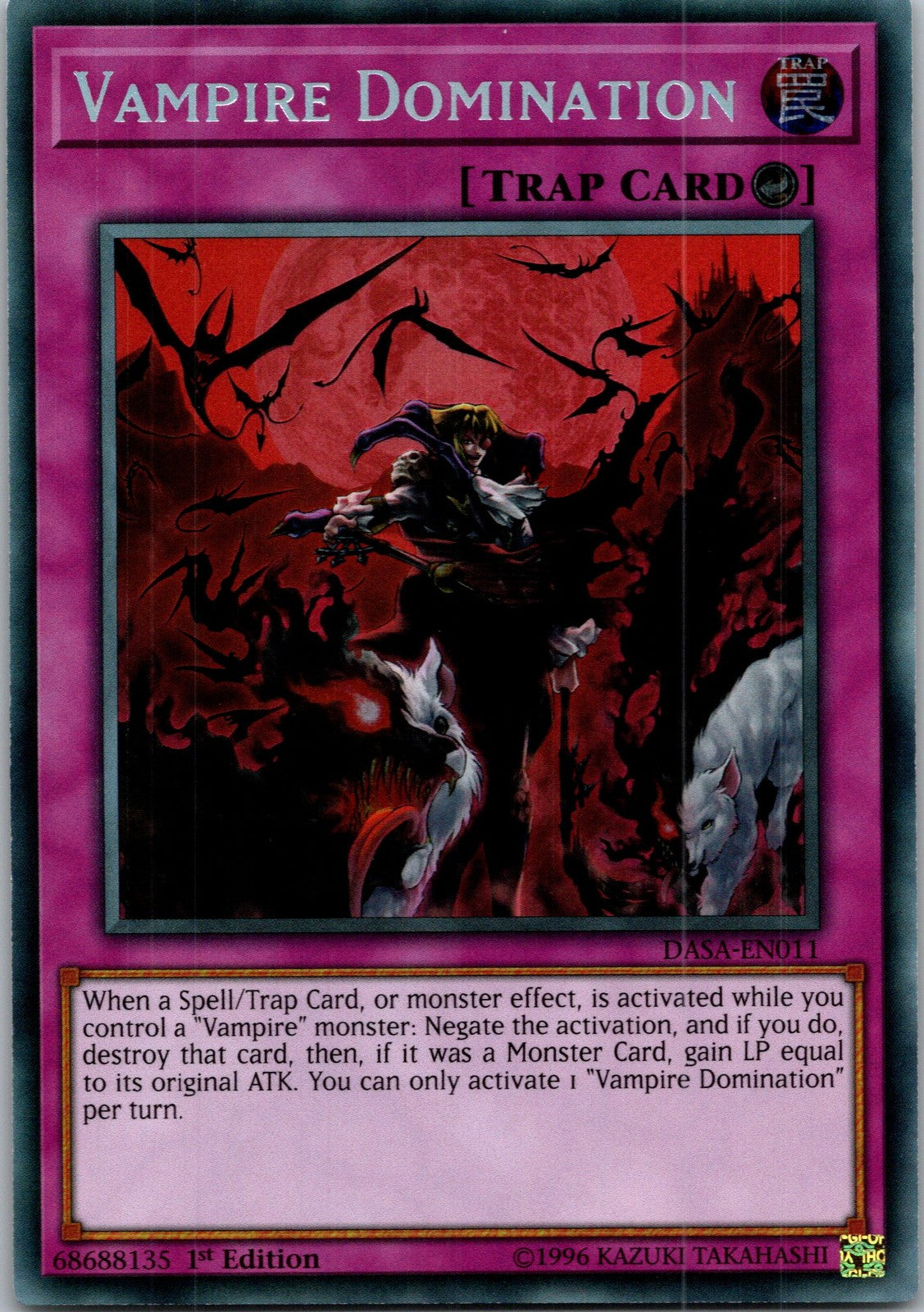 Yugioh Vampire Domination DASA-EN011 1st Edition Secret Rare NM