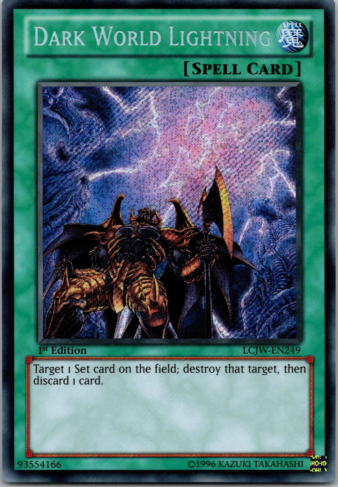 Yugioh Dark World Lightning LCJW-EN249 1st Edition Secret Rare NM